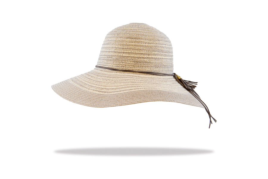 Womens wide brim sunhat soft grey WS18-2