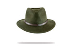 Load image into Gallery viewer, Womens Wool Felt Fedora in deep olive MF14-01G
