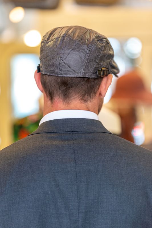 Mens Faux Leather Flat Cap in Grey FC15-1