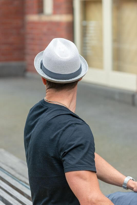 Porkpie Mens Sun Hat in Soft grey ST16-11