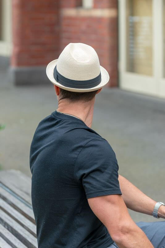 Porkpie Mens Sun Hat in Natural ST16-11