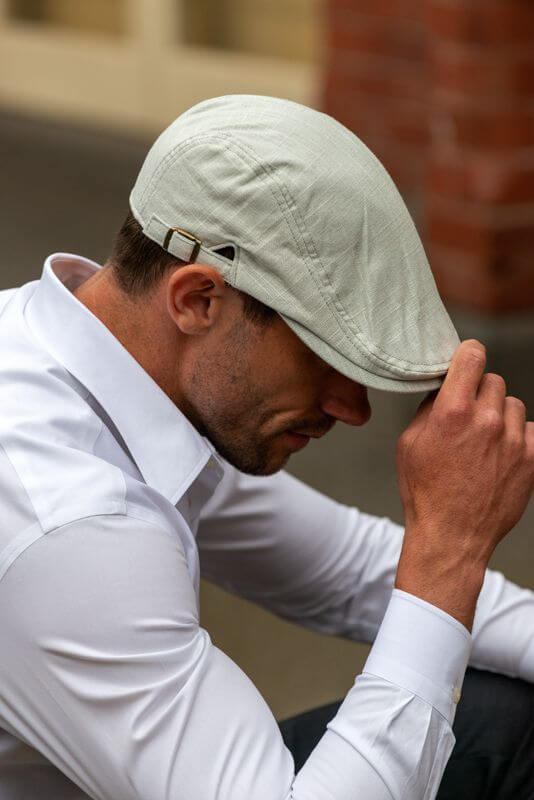 Men's Light Grey Flat Cap