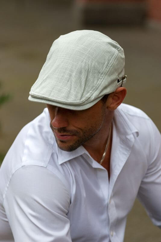 Men's Light Grey Flat Cap