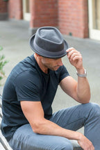 Porkpie Mens Wool Felt MF14-3 in grey