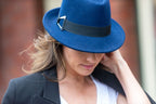 womens blue trilby hat the hat project
